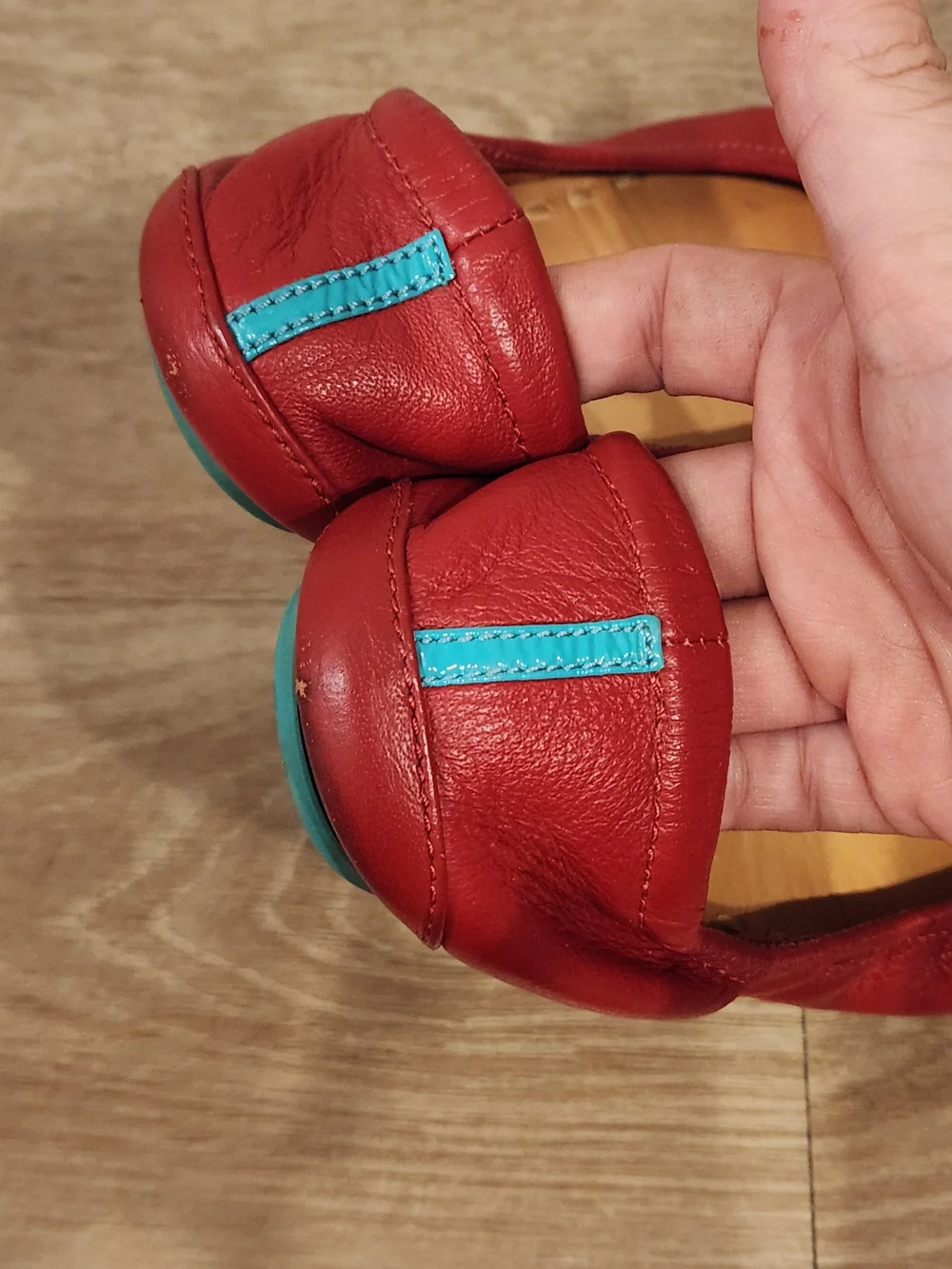 Tieks Cardinal Red Classic Leather Foldable Travel Ballet Flats Women's 6 GUC